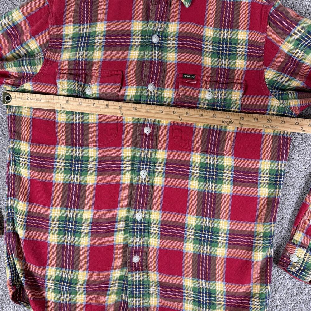 Polo Ralph Shirt Mens M Heavy Twill Flannel Mens M Multicolor Cotton Classic Fit - Picture 7 of 10